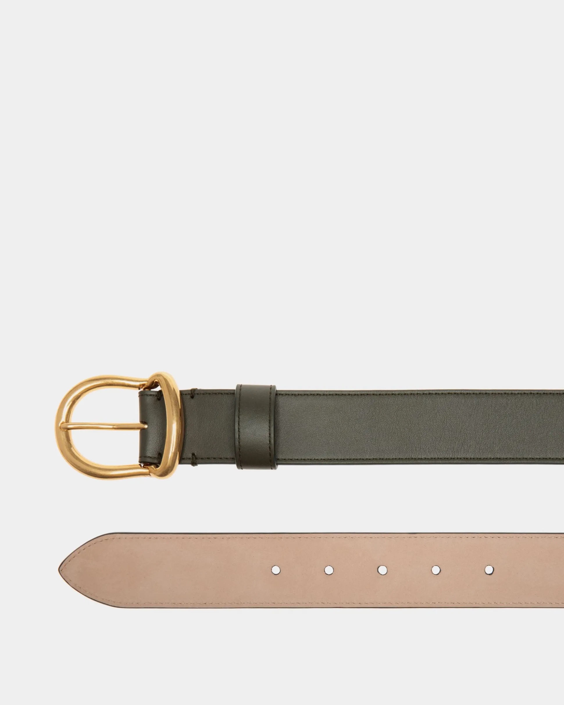 Adrien Brody Travel Collection Belt In Olive Green Leather