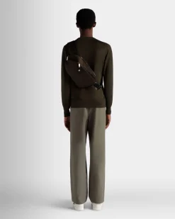 Adrien Brody Travel Collection Crossbody In Military Green Nylon