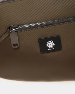 Adrien Brody Travel Collection Crossbody In Military Green Nylon