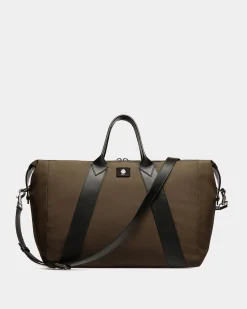 Adrien Brody Travel Collection Weekender In Military Green And Black Nylon