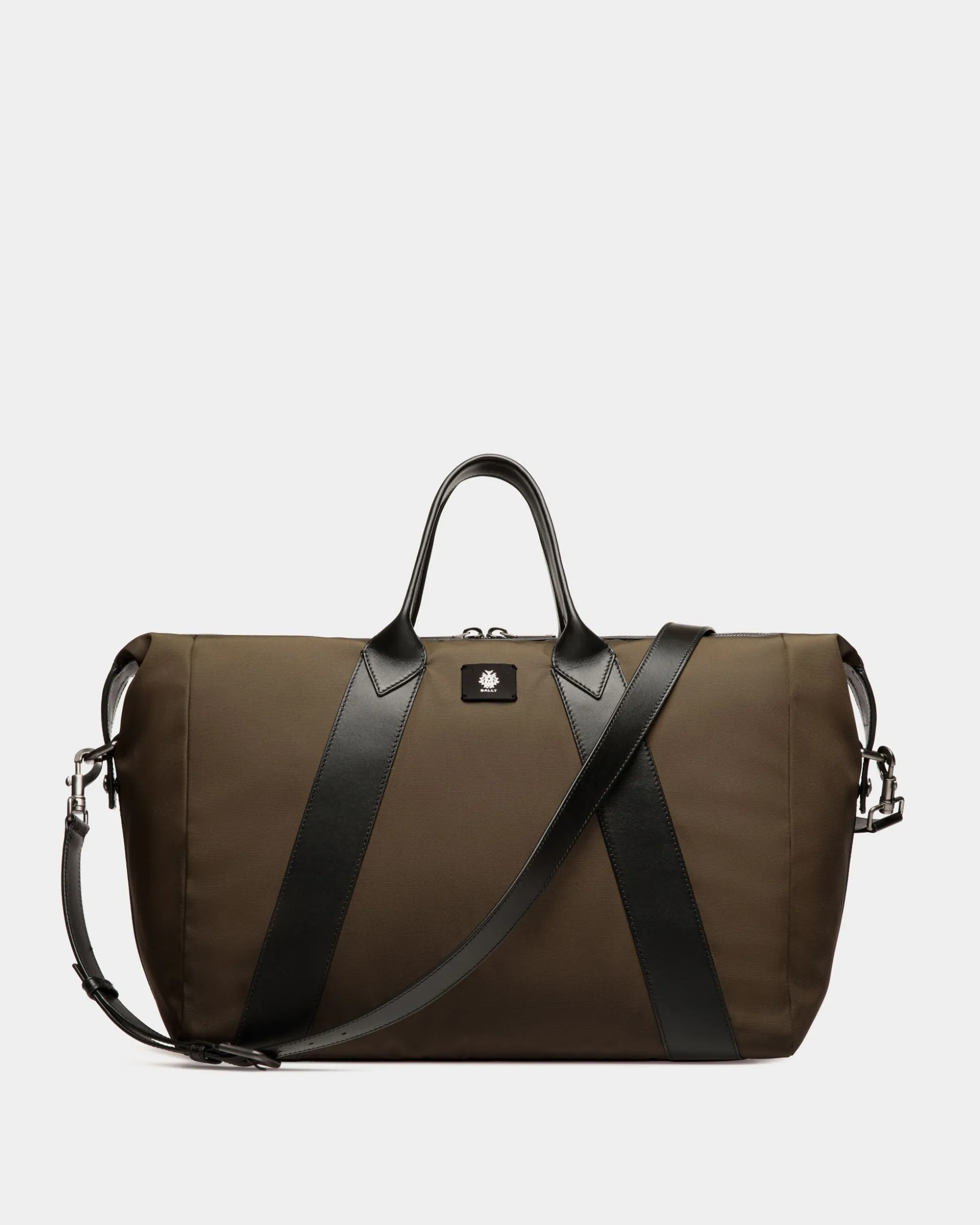 Adrien Brody Travel Collection Weekender In Military Green And Black Nylon