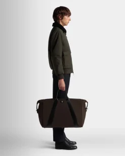 Adrien Brody Travel Collection Weekender In Military Green And Black Nylon