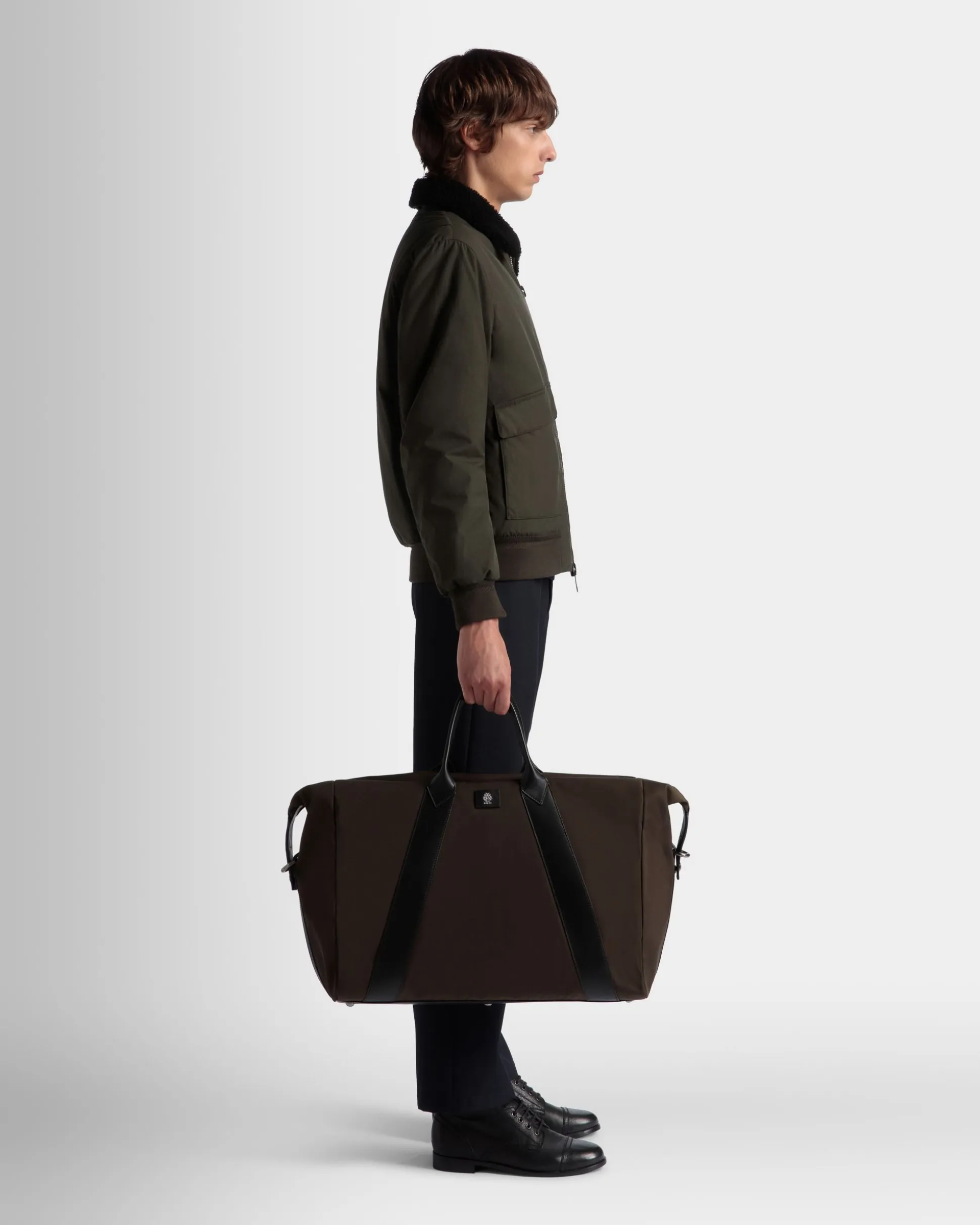 Adrien Brody Travel Collection Weekender In Military Green And Black Nylon