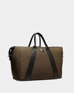 Adrien Brody Travel Collection Weekender In Military Green And Black Nylon