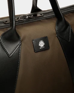 Adrien Brody Travel Collection Weekender In Military Green And Black Nylon