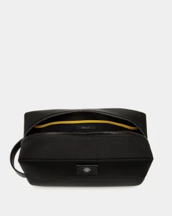Adrien Brody Travel Collection Washbag In Black And Yellow Nylon