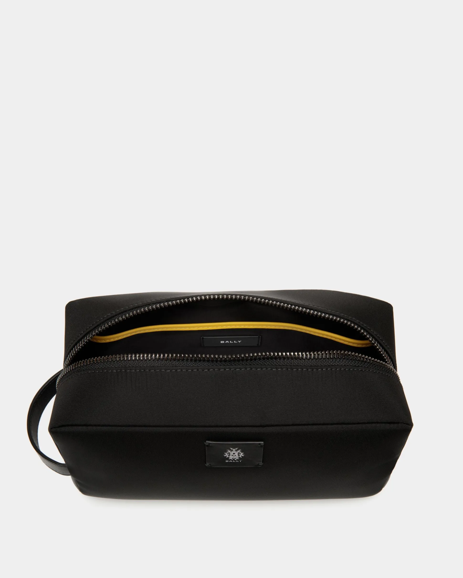 Adrien Brody Travel Collection Washbag In Black And Yellow Nylon