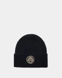 Adrien Brody Travel Collection Beanie In Navy Blue Wool