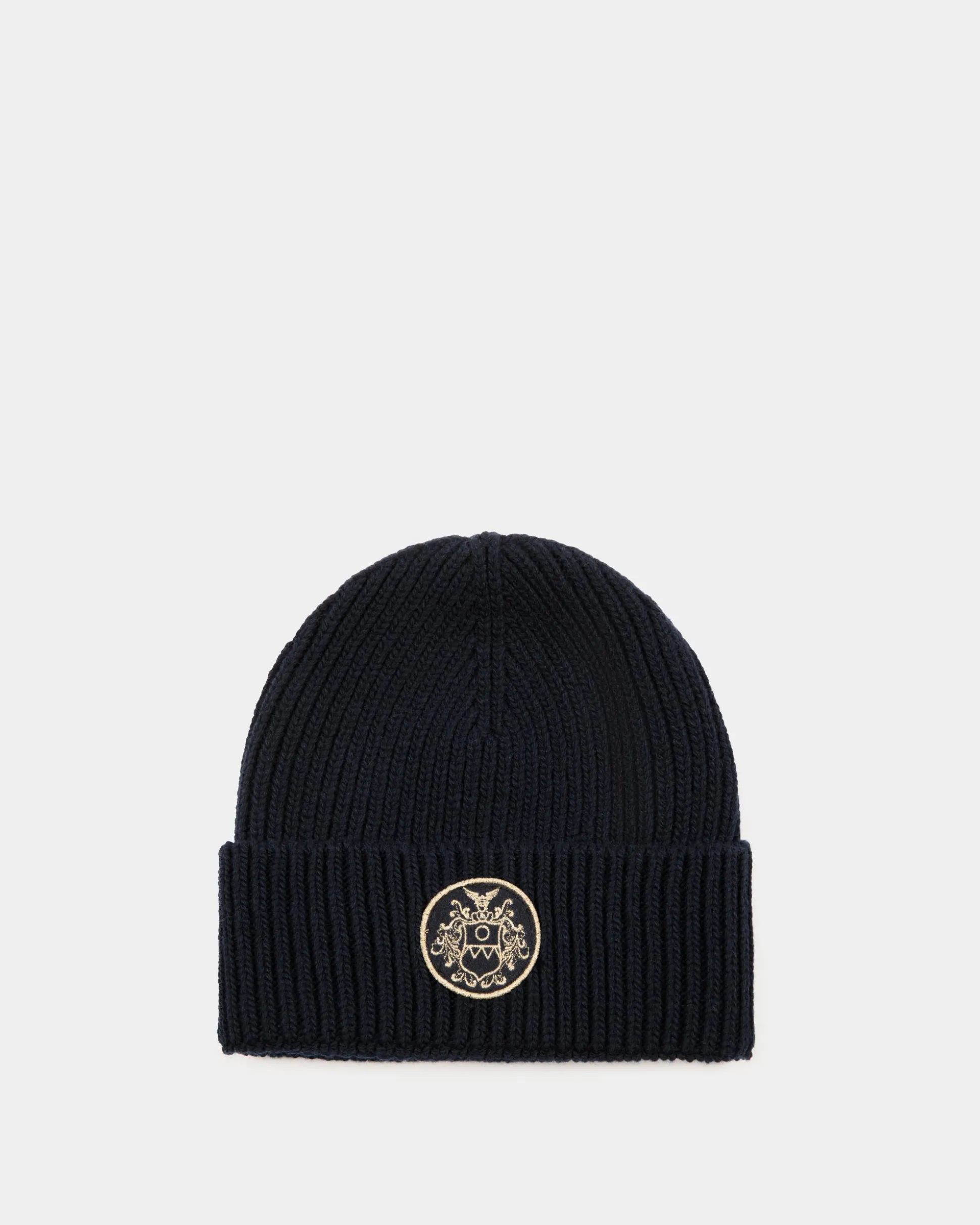 Adrien Brody Travel Collection Beanie In Navy Blue Wool