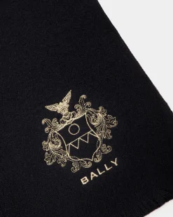 Adrien Brody Travel Collection Scarf In Navy Blue Wool Blend