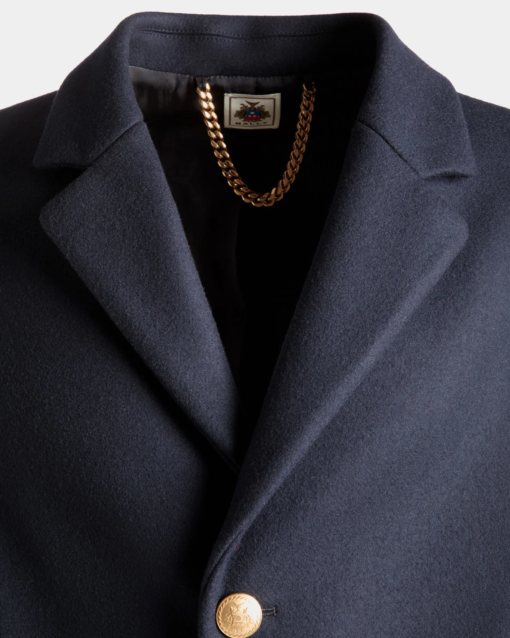Adrien Brody Travel Collection Single-breasted Coat In Navy Blue Wool Blend