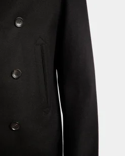 Adrien Brody Travel Collection Peacot In Black Wool Blend