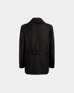 Adrien Brody Travel Collection Peacot In Black Wool Blend