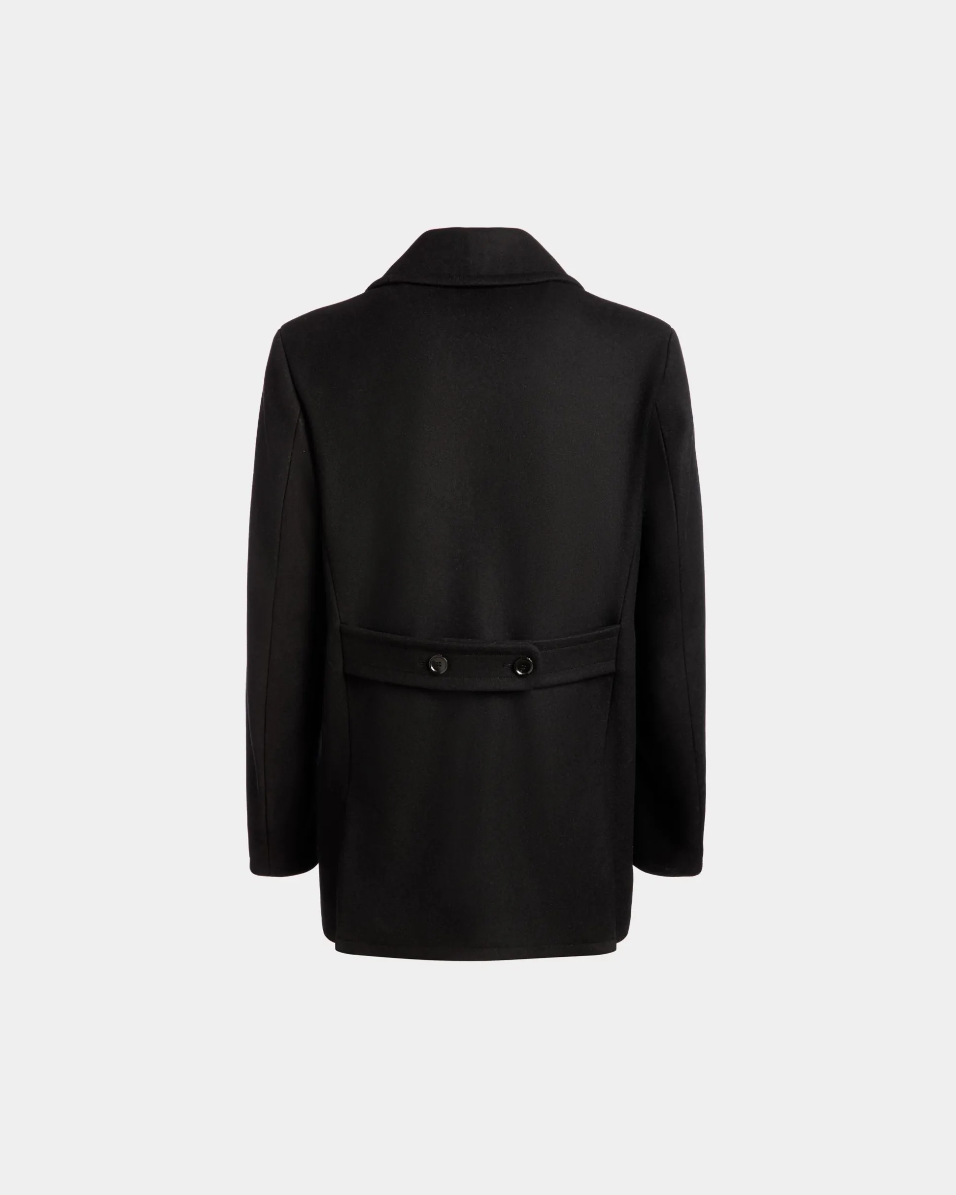 Adrien Brody Travel Collection Peacot In Black Wool Blend