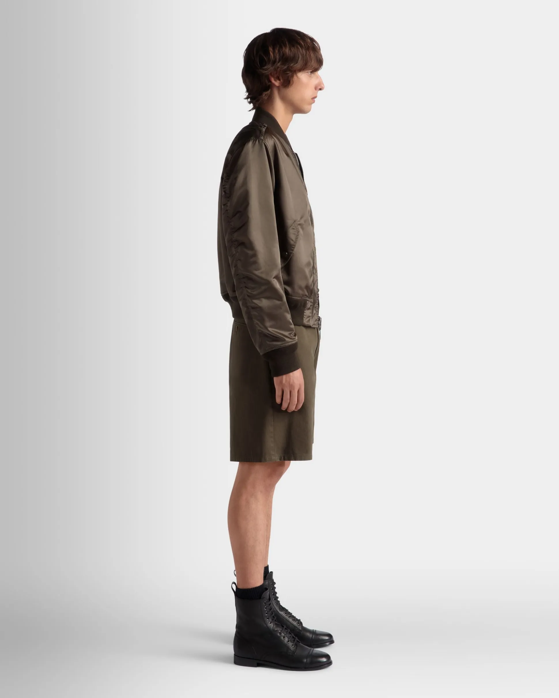 Adrien Brody Travel Collection Bomber In Military Green Nylon
