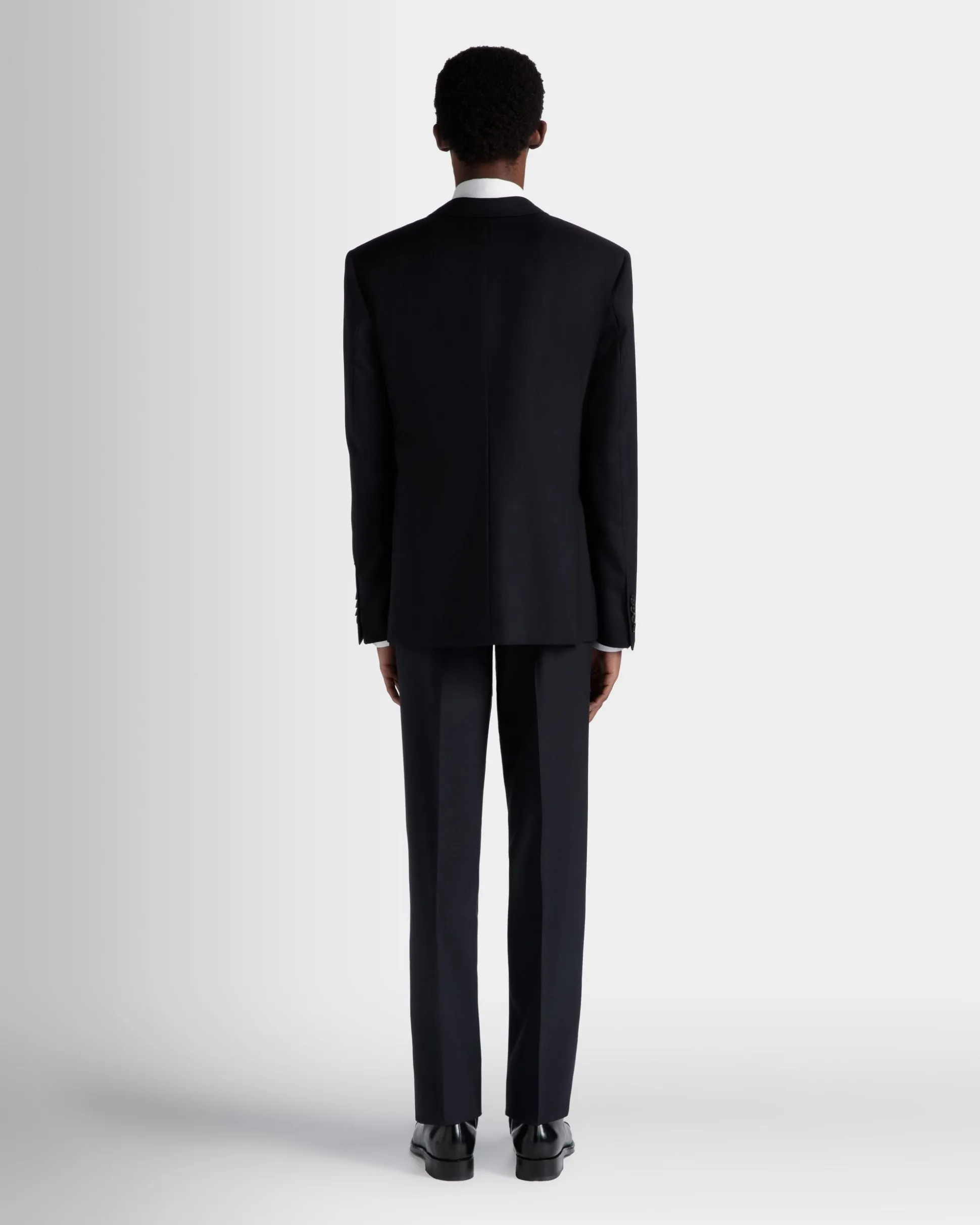 Adrien Brody Travel Collection Single-Breasted Blazer In Navy Blue Wool