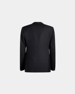 Adrien Brody Travel Collection Single-Breasted Blazer In Navy Blue Wool