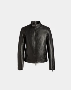 Adrien Brody Travel Collection Biker Jacket In Black Leather