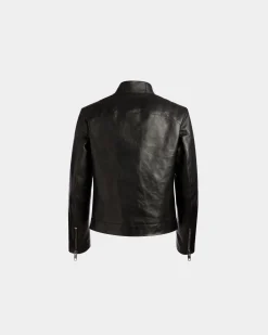 Adrien Brody Travel Collection Biker Jacket In Black Leather
