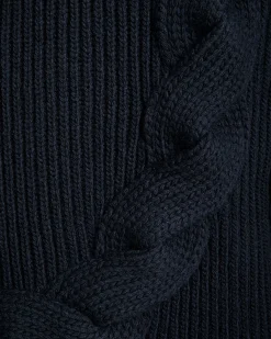 Adrien Brody Travel Collection Crewneck Sweater In Navy Blue Wool