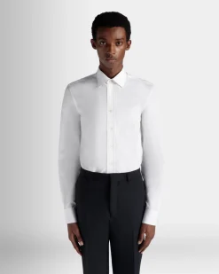 Adrien Brody Travel Collection Long Sleeve Shirt In White Cotton