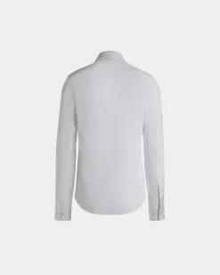 Adrien Brody Travel Collection Long Sleeve Shirt In White Cotton