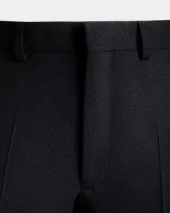 Adrien Brody Travel Collection Pleated Pants In Navy Blue Wool