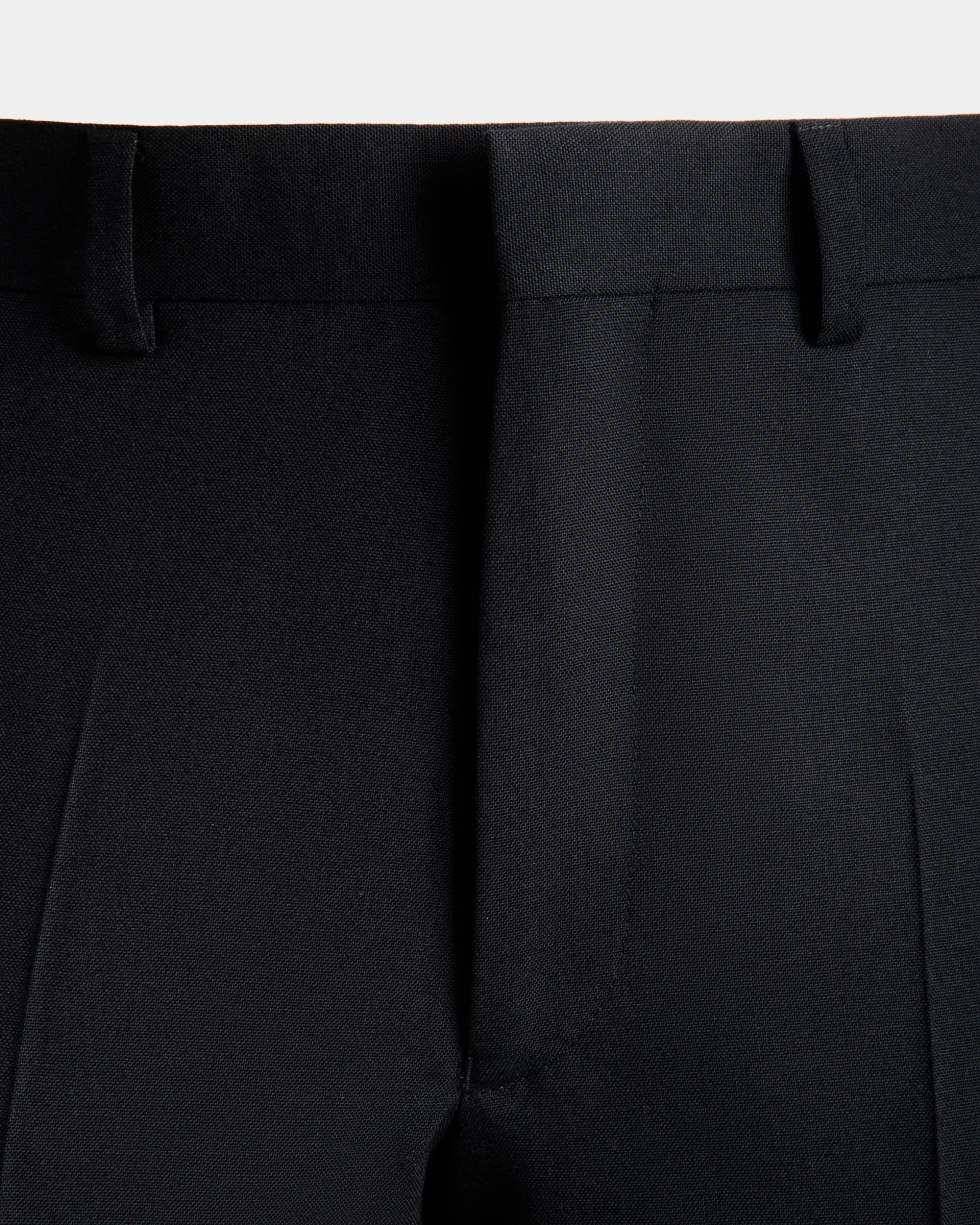 Adrien Brody Travel Collection Pleated Pants In Navy Blue Wool