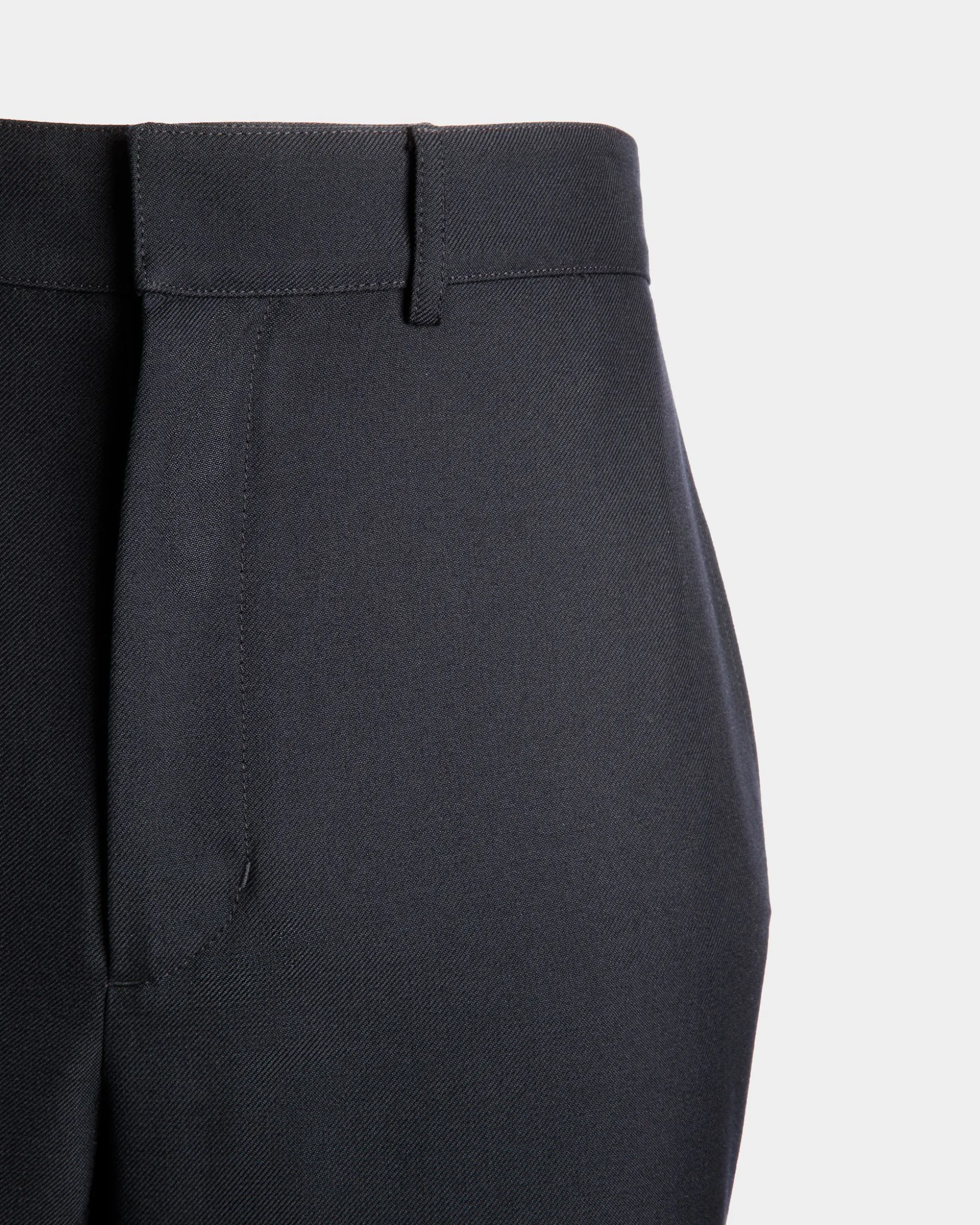 Adrien Brody Travel Collection Chino Pants In Navy Blue Wool Blend