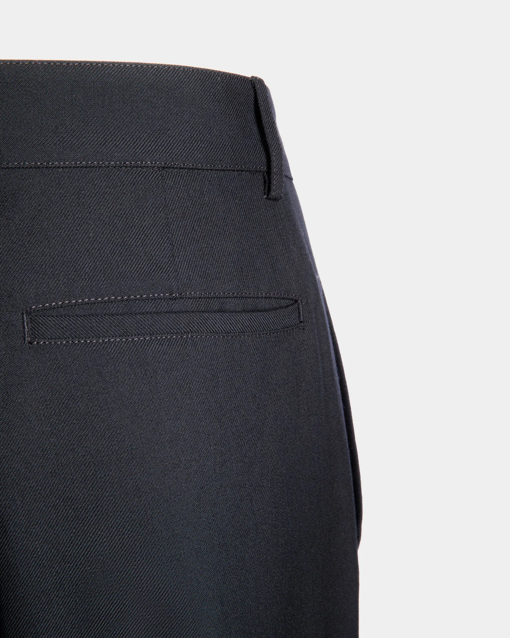 Adrien Brody Travel Collection Chino Pants In Navy Blue Wool Blend