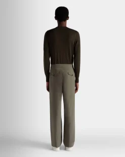 Adrien Brody Travel Collection Pants In Military Green Cotton