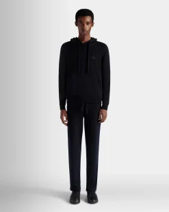 Adrien Brody Travel Collection Sweatpants In Navy Blue Wool Blend
