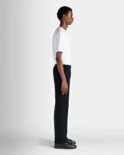 Adrien Brody Travel Collection Sweatpants In Navy Blue Wool Blend