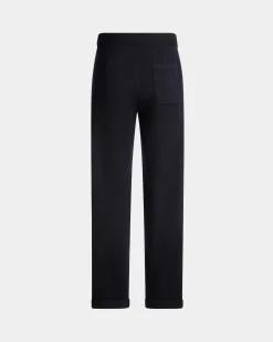 Adrien Brody Travel Collection Sweatpants In Navy Blue Wool Blend