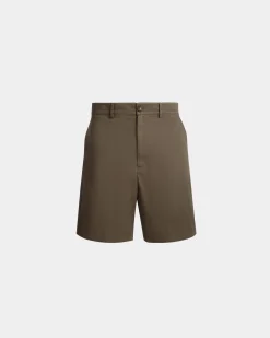 Adrien Brody Travel Collection Shorts In Military Green Cotton