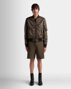 Adrien Brody Travel Collection Shorts In Military Green Cotton