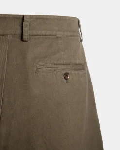 Adrien Brody Travel Collection Shorts In Military Green Cotton