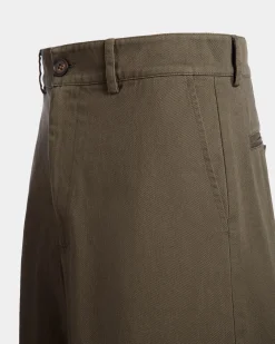 Adrien Brody Travel Collection Shorts In Military Green Cotton