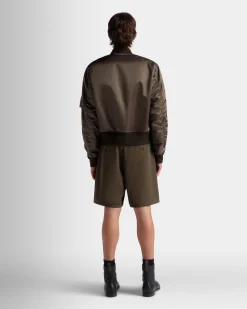 Adrien Brody Travel Collection Shorts In Military Green Cotton