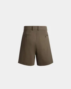 Adrien Brody Travel Collection Shorts In Military Green Cotton