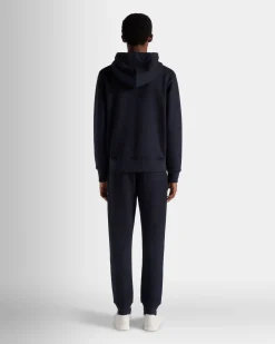 Adrien Brody Travel Collection Hoodie In Navy Blue Cashmere Blend