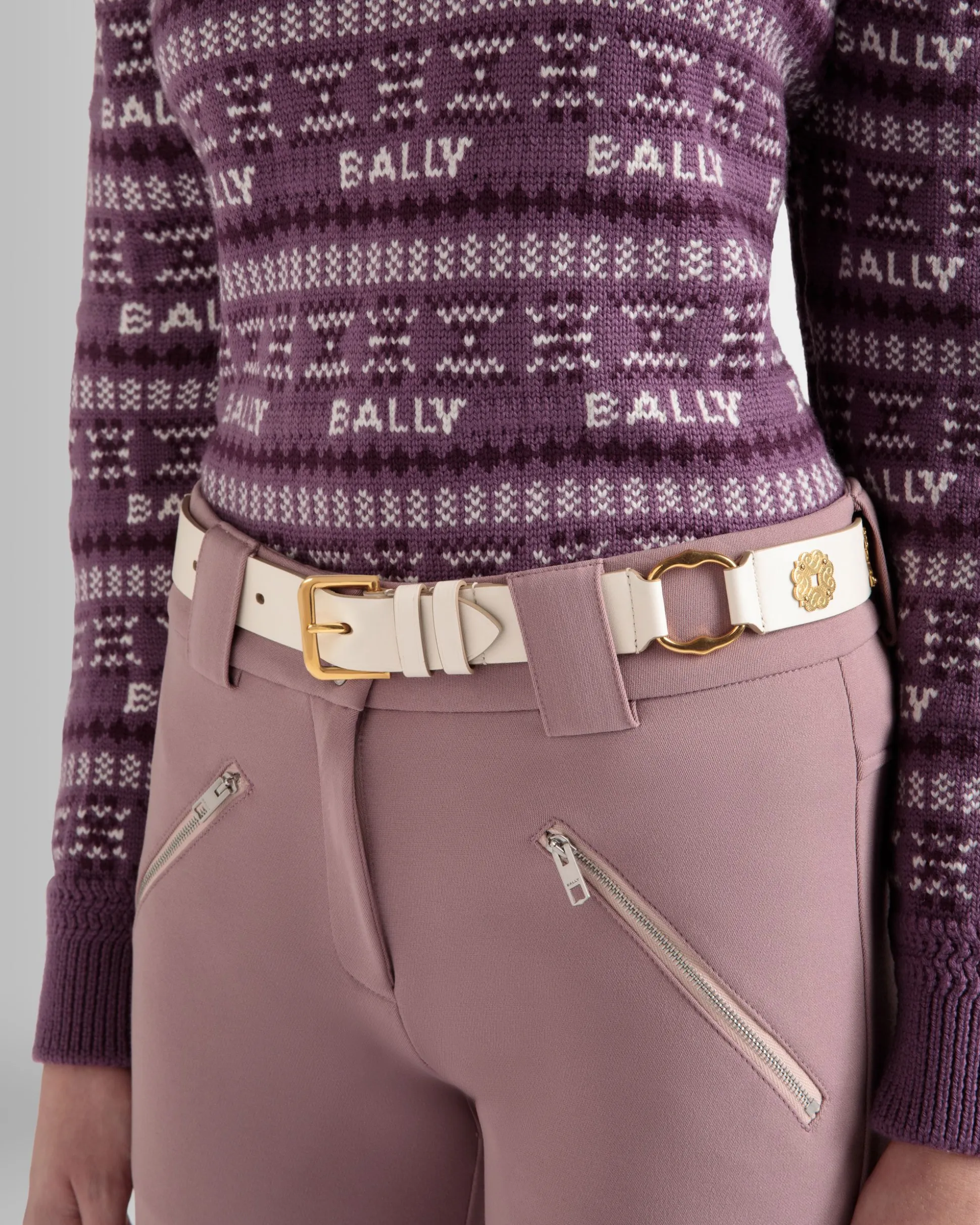 Arkle 105 cm Belt in White Leather