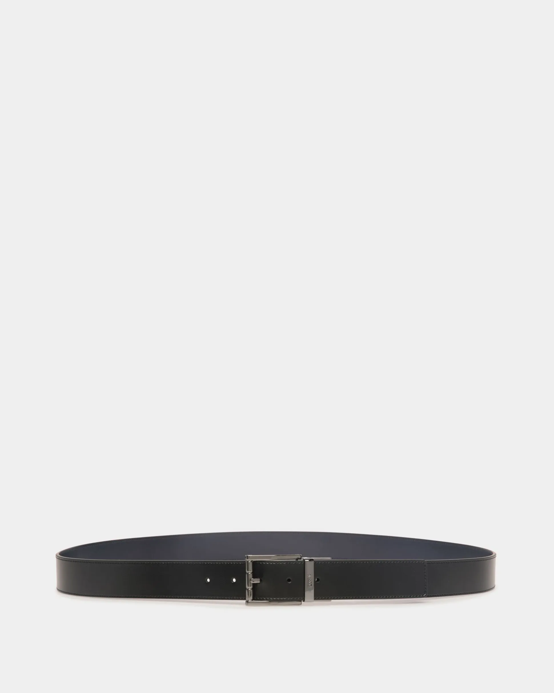 Astory 35mm Reversible And Adjustable Belt In Black And Navy Blue Leather