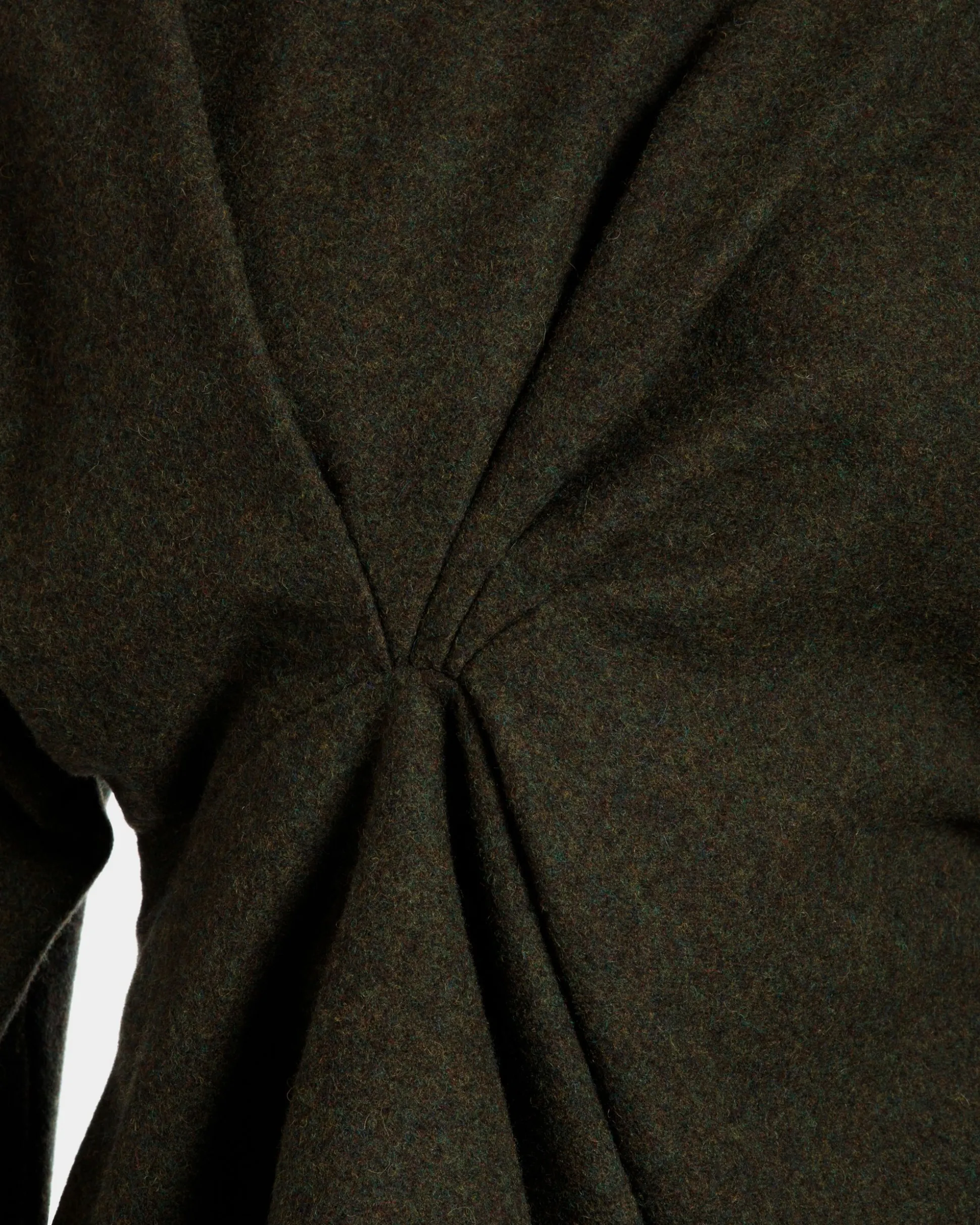 Asymmetric Dress In Dark Green Wool