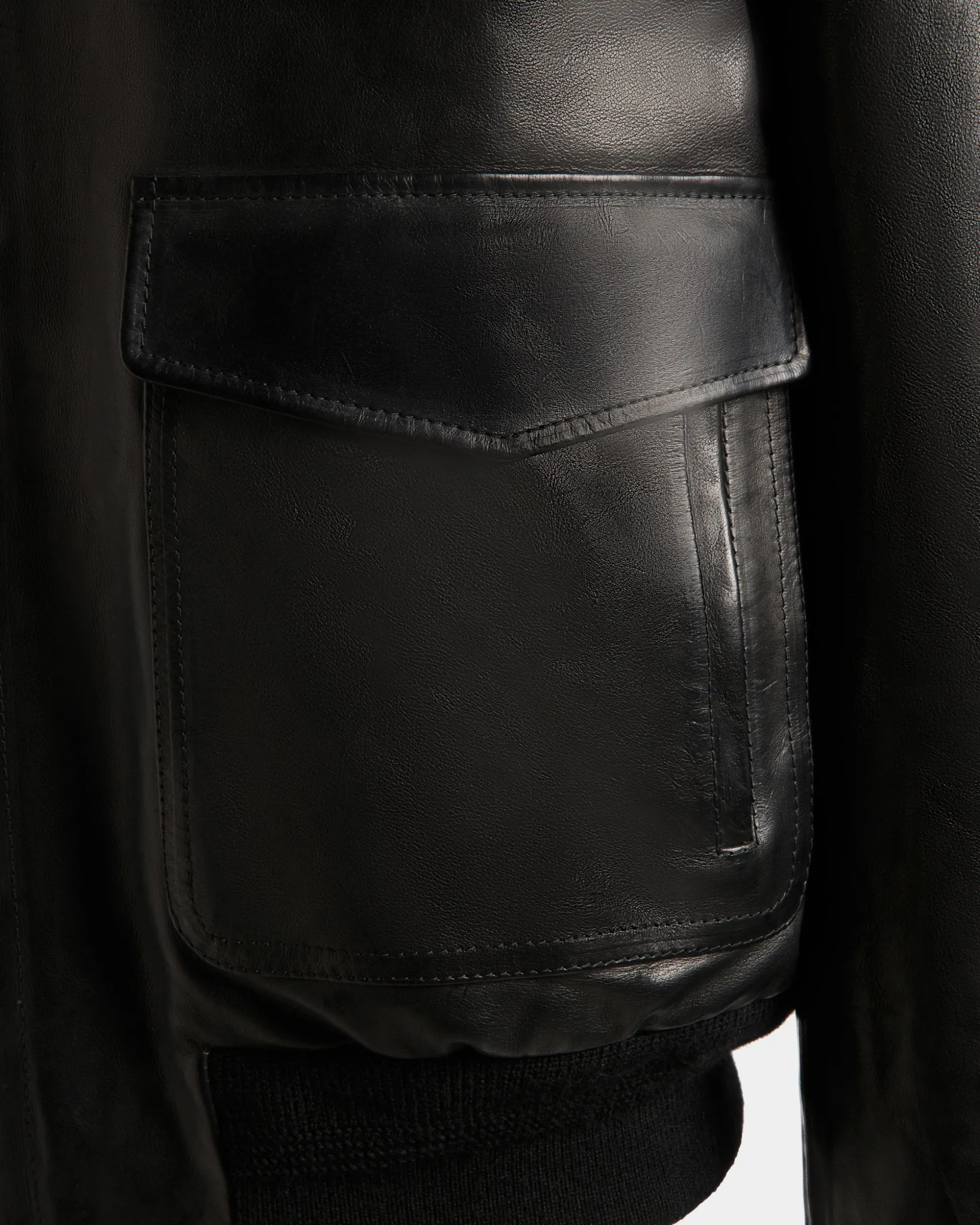 Aviator Jacket In Black Leather