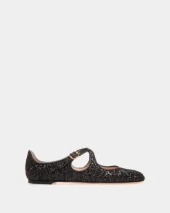 Ballyrina Flat In Black Glitter