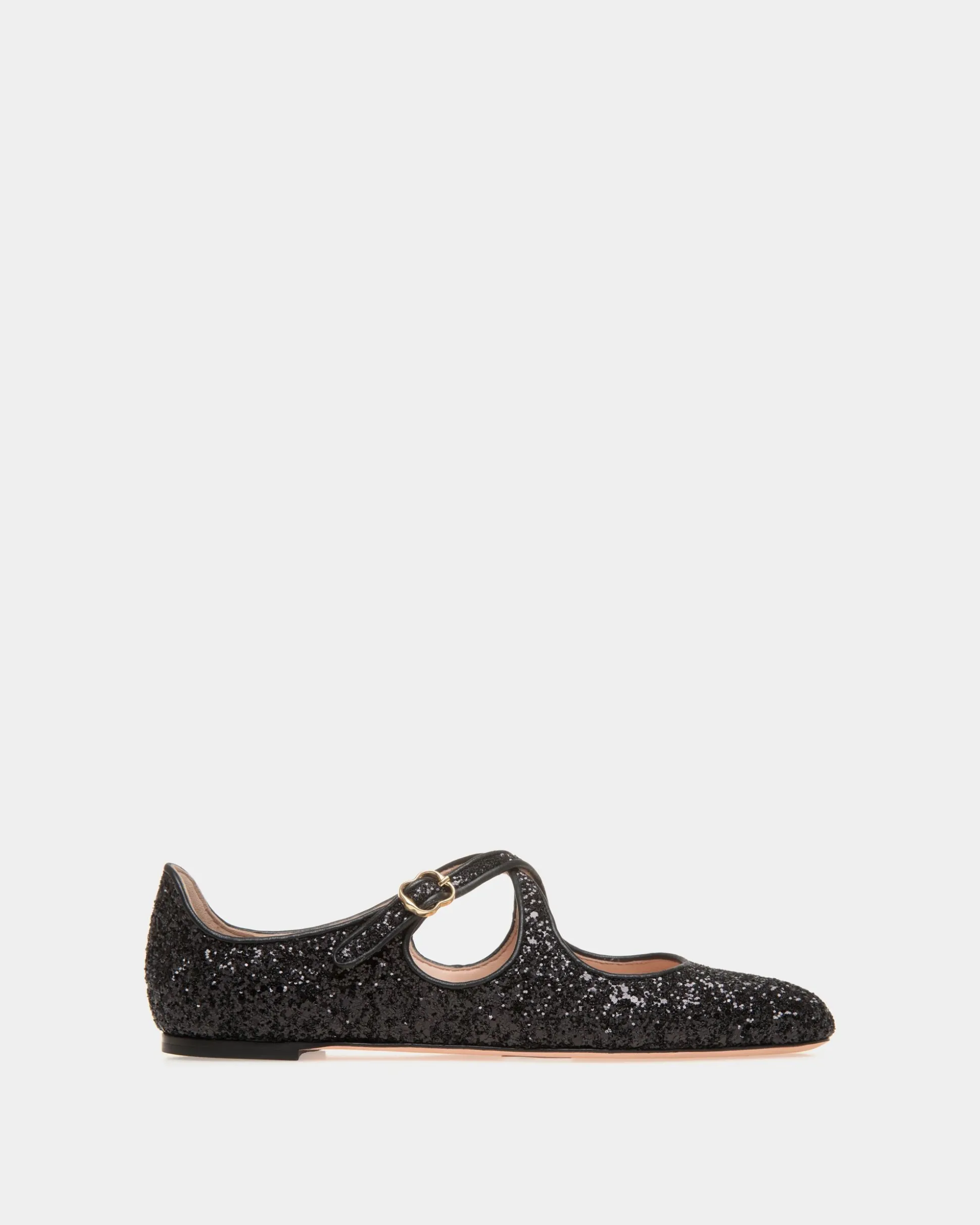 Ballyrina Flat In Black Glitter