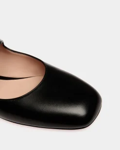 Ballyrina Flat In Black Leather