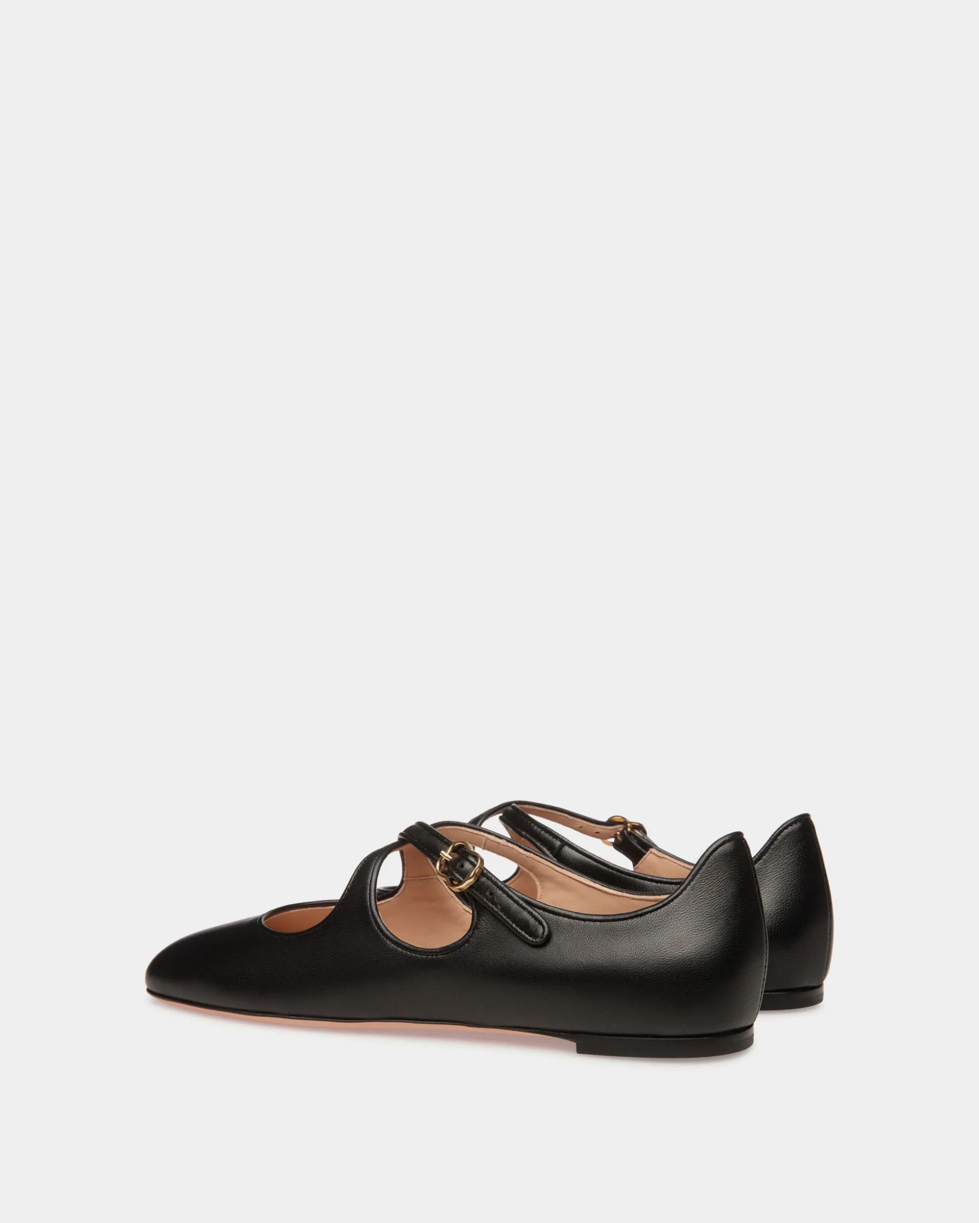 Ballyrina Flat In Black Nappa Leather