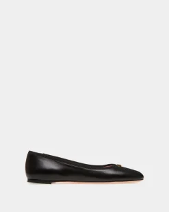 Ballyrina Flat In Black Nappa Leather